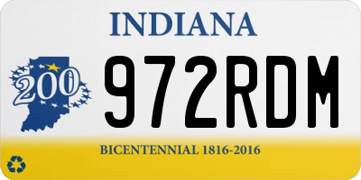 IN license plate 972RDM