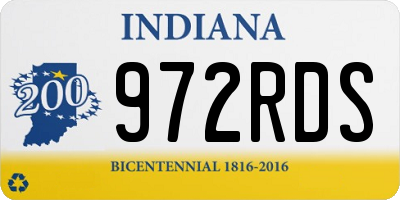 IN license plate 972RDS
