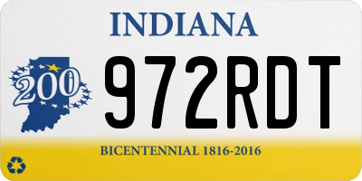 IN license plate 972RDT
