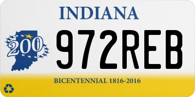 IN license plate 972REB