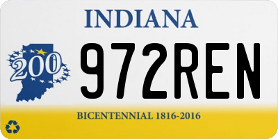 IN license plate 972REN