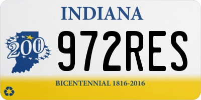IN license plate 972RES