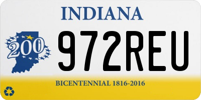 IN license plate 972REU