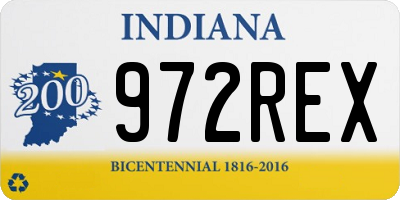 IN license plate 972REX