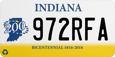 IN license plate 972RFA