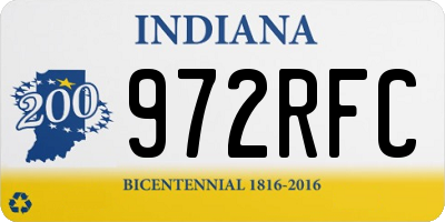 IN license plate 972RFC