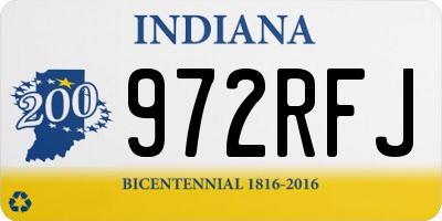 IN license plate 972RFJ