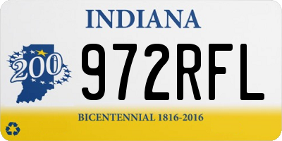 IN license plate 972RFL