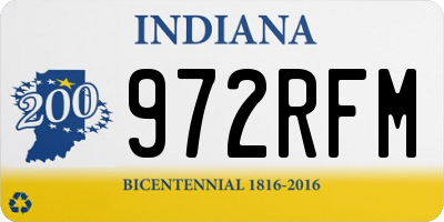 IN license plate 972RFM