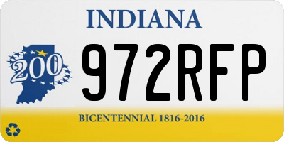IN license plate 972RFP