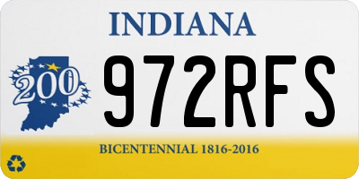 IN license plate 972RFS