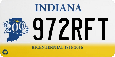 IN license plate 972RFT
