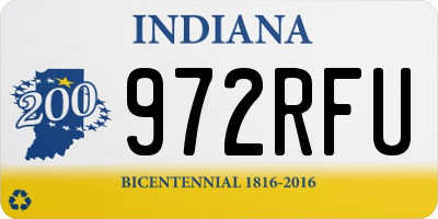 IN license plate 972RFU