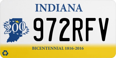 IN license plate 972RFV