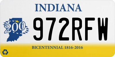 IN license plate 972RFW