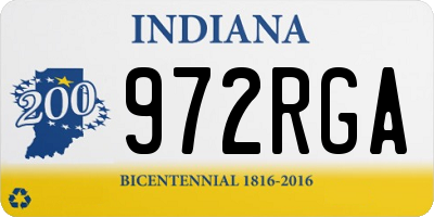 IN license plate 972RGA