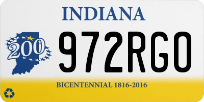 IN license plate 972RGO