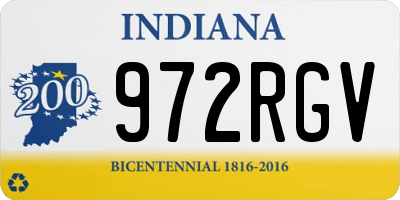IN license plate 972RGV