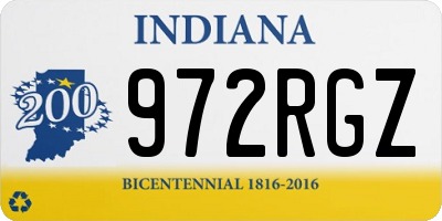IN license plate 972RGZ