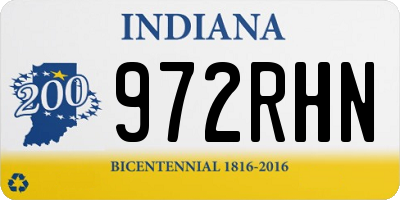 IN license plate 972RHN
