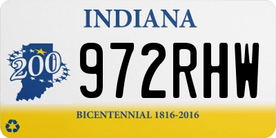 IN license plate 972RHW
