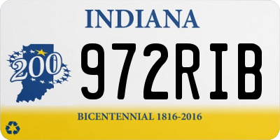 IN license plate 972RIB