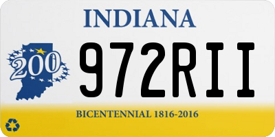 IN license plate 972RII