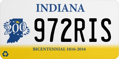 IN license plate 972RIS