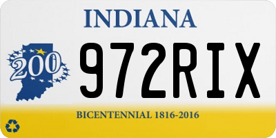 IN license plate 972RIX