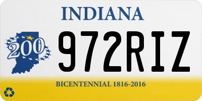 IN license plate 972RIZ