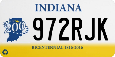 IN license plate 972RJK