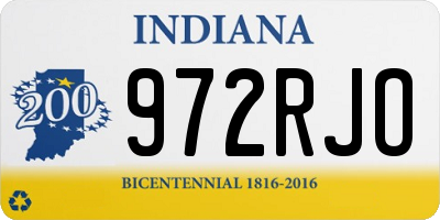 IN license plate 972RJO