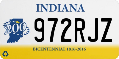 IN license plate 972RJZ