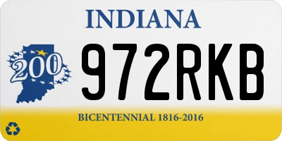 IN license plate 972RKB