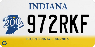 IN license plate 972RKF