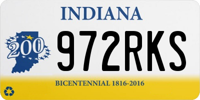 IN license plate 972RKS