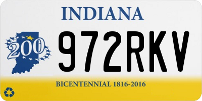 IN license plate 972RKV