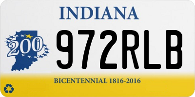 IN license plate 972RLB