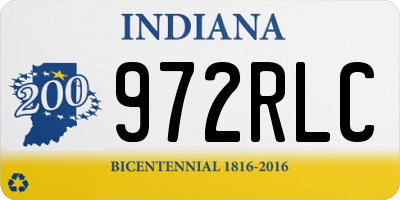 IN license plate 972RLC