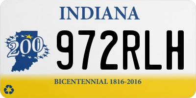 IN license plate 972RLH