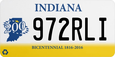 IN license plate 972RLI
