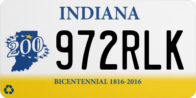 IN license plate 972RLK