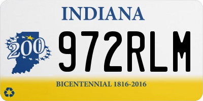 IN license plate 972RLM