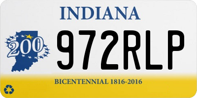 IN license plate 972RLP