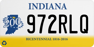 IN license plate 972RLQ
