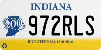 IN license plate 972RLS