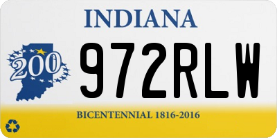 IN license plate 972RLW