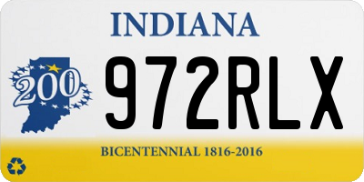 IN license plate 972RLX