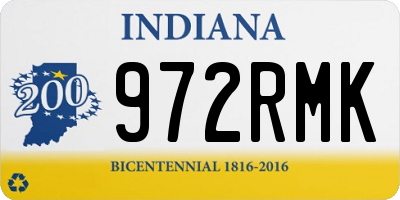 IN license plate 972RMK