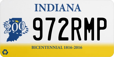 IN license plate 972RMP